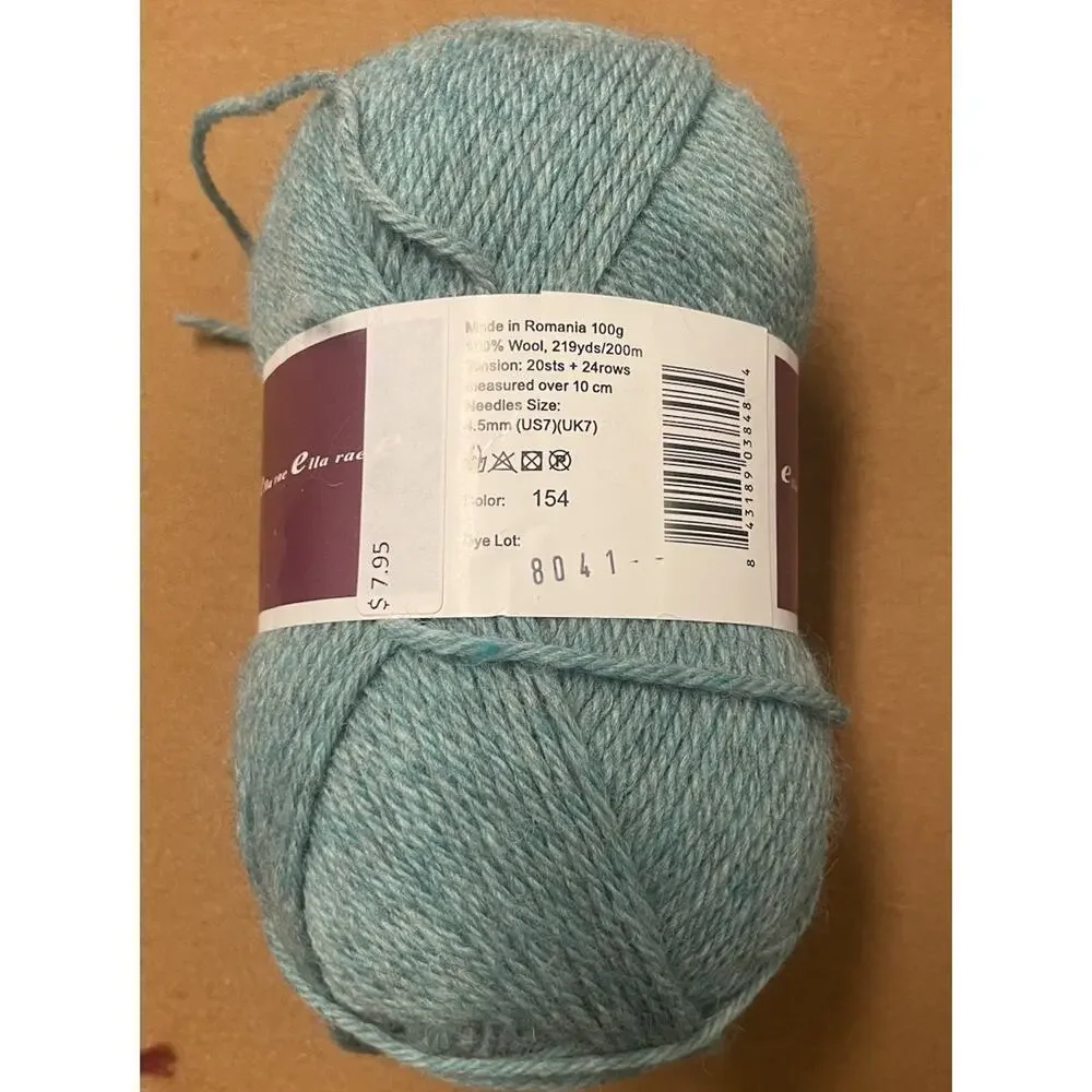 Ella Rae Wool Yarn 1 Skein Classic Heathers Knit Crochet Color 154 New